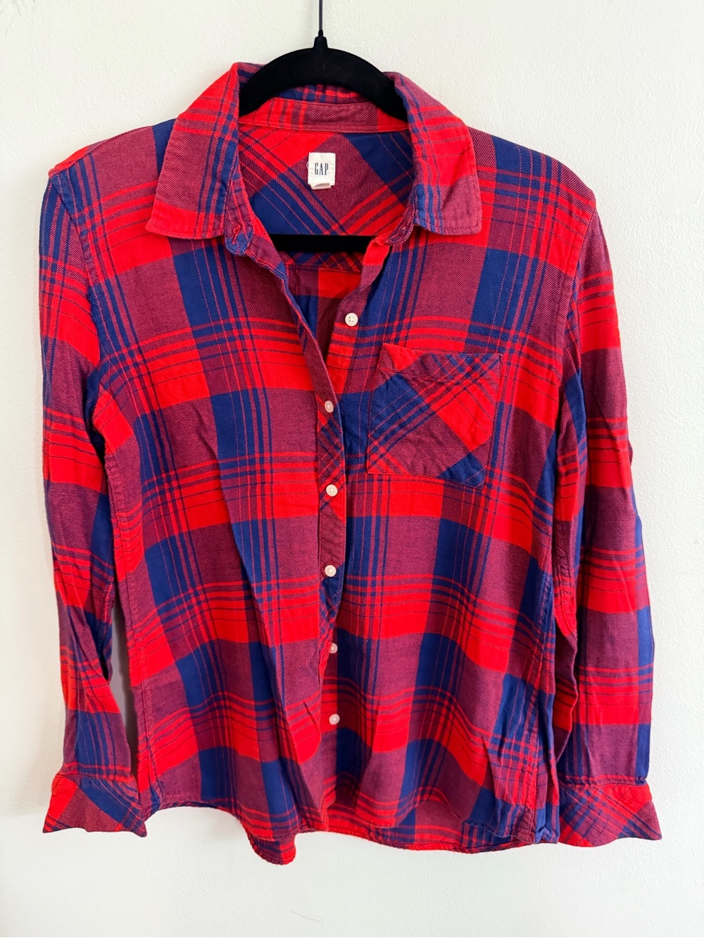 GAP Red and Blue Plaid Button-Down Shirt